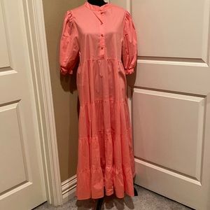 Karlie Poplin Midi dress Coral